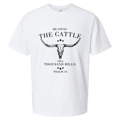 He Owns The Cattle On A Thousand Hills Sueded Cloud Jersey T-Shirt