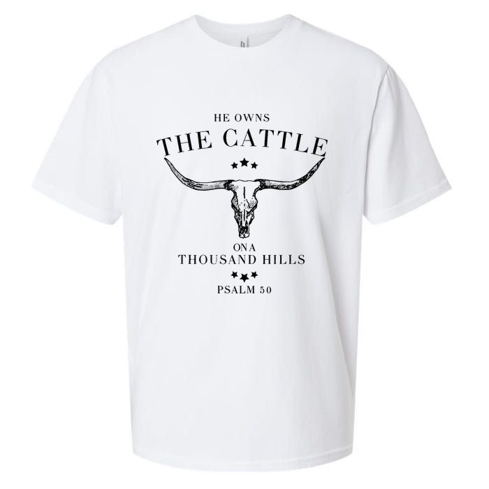 He Owns The Cattle On A Thousand Hills Sueded Cloud Jersey T-Shirt