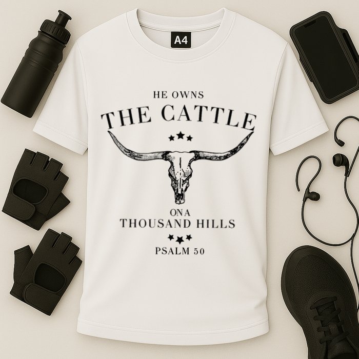 He Owns The Cattle On A Thousand Hills Performance Shirt