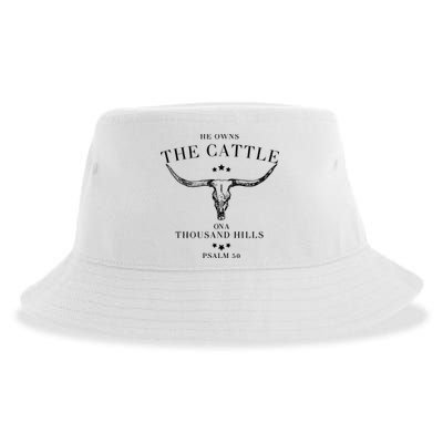 He Owns The Cattle On A Thousand Hills Sustainable Bucket Hat