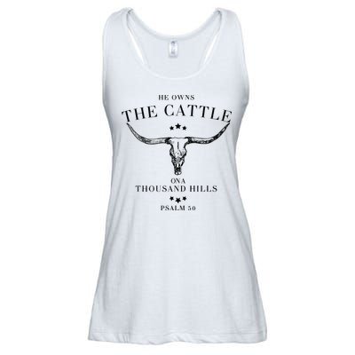 He Owns The Cattle On A Thousand Hills Ladies Essential Flowy Tank