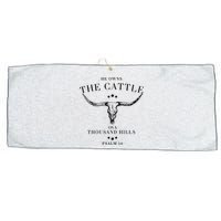 He Owns The Cattle On A Thousand Hills Large Microfiber Waffle Golf Towel