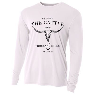 He Owns The Cattle On A Thousand Hills Cooling Performance Long Sleeve Crew