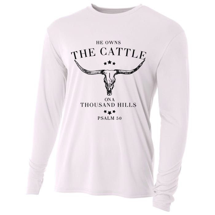 He Owns The Cattle On A Thousand Hills Cooling Performance Long Sleeve Crew