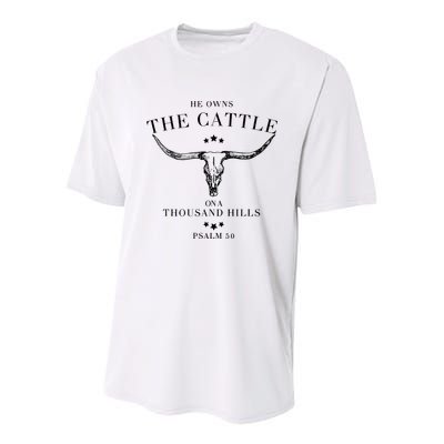 He Owns The Cattle On A Thousand Hills Youth Performance Sprint T-Shirt