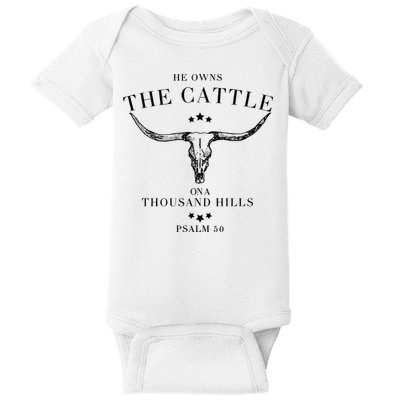 He Owns The Cattle On A Thousand Hills Baby Bodysuit