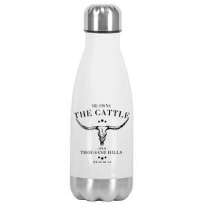 He Owns The Cattle On A Thousand Hills Stainless Steel Insulated Water Bottle