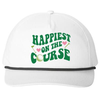 Happiest On The Course Golf Cute Golf Snapback Five-Panel Rope Hat