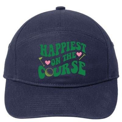 Happiest On The Course Golf Cute Golf 7-Panel Snapback Hat