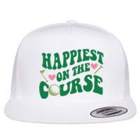 Happiest On The Course Golf Cute Golf Flat Bill Trucker Hat