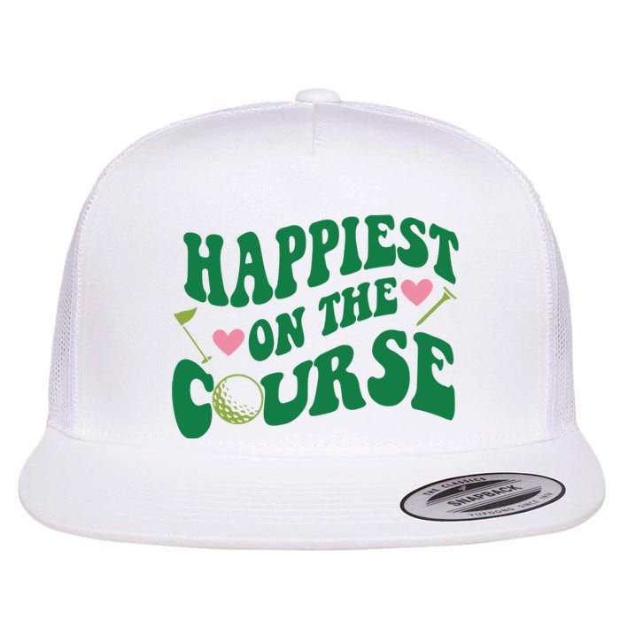 Happiest On The Course Golf Cute Golf Flat Bill Trucker Hat