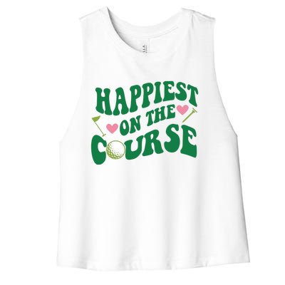 Happiest On The Course Golf Cute Golf Women's Racerback Cropped Tank