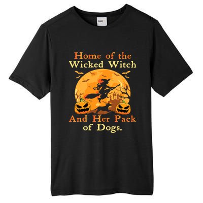 Home Of The Wicked Witch And Her Pack Of Dog Funny Halloween Tall Fusion ChromaSoft Performance T-Shirt