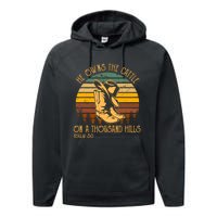 He Owns The Cattle On A Thousand Hills Psalm 50 Cowboy Boots Performance Fleece Hoodie