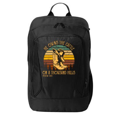 He Owns The Cattle On A Thousand Hills Psalm 50 Cowboy Boots City Backpack