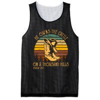 He Owns The Cattle On A Thousand Hills Psalm 50 Cowboy Boots Mesh Reversible Basketball Jersey Tank