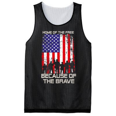 Home Of The Free Because Of The Brave Patriotic Veterans Mesh Reversible Basketball Jersey Tank