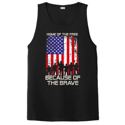 Home Of The Free Because Of The Brave Patriotic Veterans PosiCharge Competitor Tank