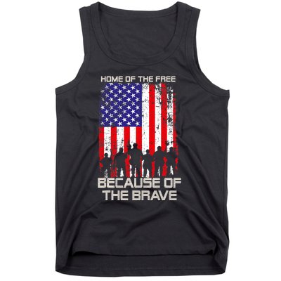 Home Of The Free Because Of The Brave Patriotic Veterans Tank Top