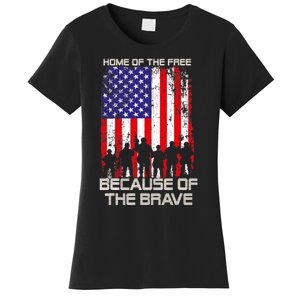 Home Of The Free Because Of The Brave Patriotic Veterans Women's T-Shirt