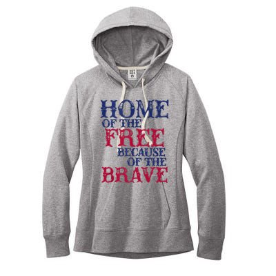 Home Of The Free Because Of The Brave Women's Fleece Hoodie