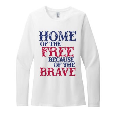 Home Of The Free Because Of The Brave Womens CVC Long Sleeve Shirt