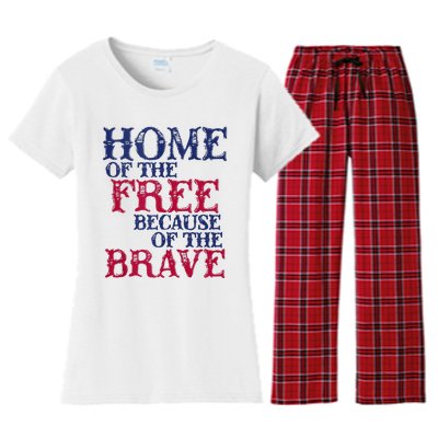 Home Of The Free Because Of The Brave Women's Flannel Pajama Set