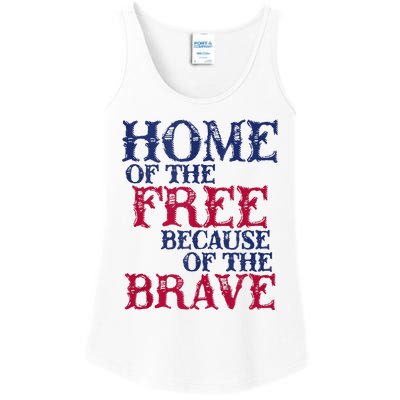 Home Of The Free Because Of The Brave Ladies Essential Tank