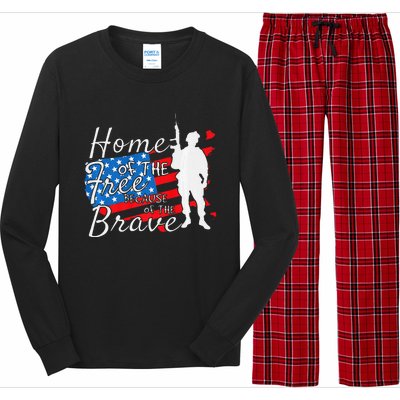 Home Of The Free Because Of The Brave July 4th Long Sleeve Pajama Set