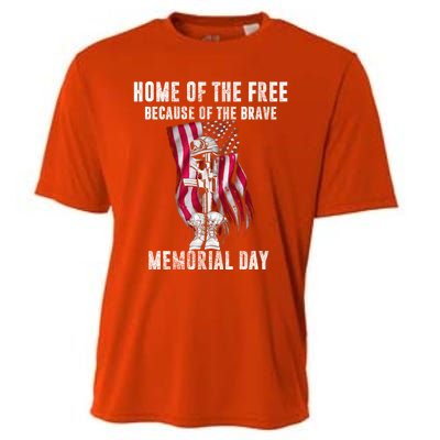 Home Of The Free Because Of The Brave Memorial Day Gift Cooling Performance Crew T-Shirt