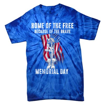 Home Of The Free Because Of The Brave Memorial Day Gift Tie-Dye T-Shirt