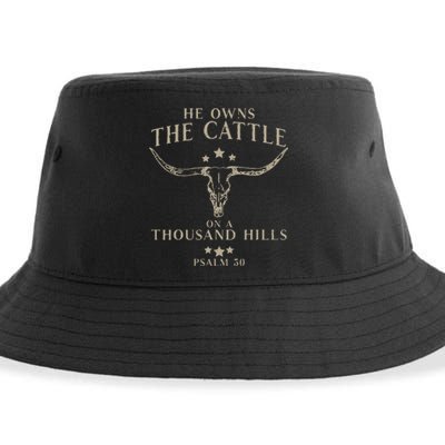 He Owns The Cattle On A Thousand Hills Psalm 50 Sustainable Bucket Hat