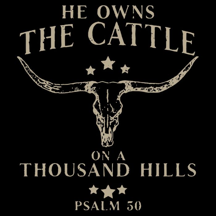He Owns The Cattle On A Thousand Hills Psalm 50 Drawstring Bag