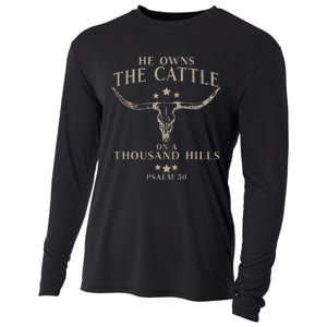 He Owns The Cattle On A Thousand Hills Psalm 50 Cooling Performance Long Sleeve Crew