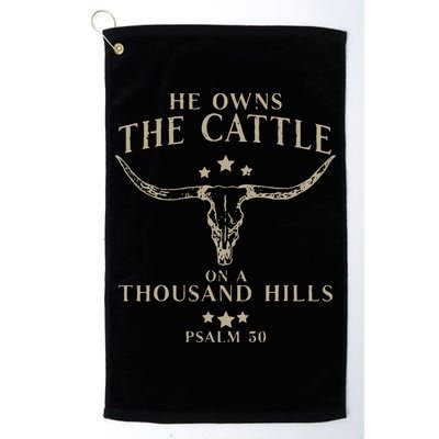 He Owns The Cattle On A Thousand Hills Psalm 50 Golf Towel
