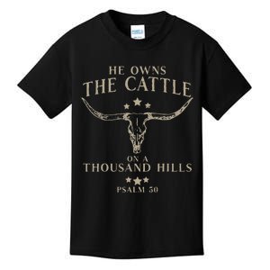 He Owns The Cattle On A Thousand Hills Psalm 50 Kids T-Shirt