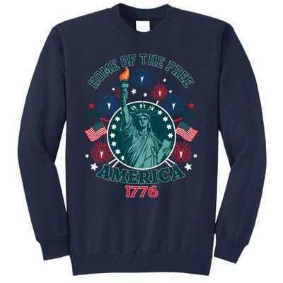 Home Of The Free The Statue Of Liberty 4th Of July Tall Sweatshirt