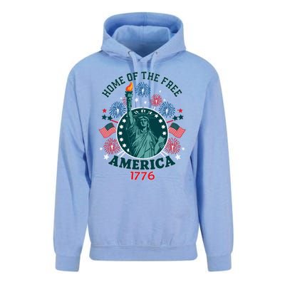 Home Of The Free The Statue Of Liberty 4th Of July Unisex Surf Hoodie