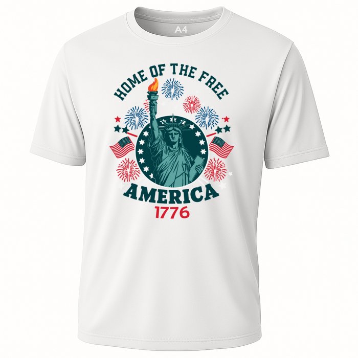 Home Of The Free The Statue Of Liberty 4th Of July Cooling Performance Crew T-Shirt