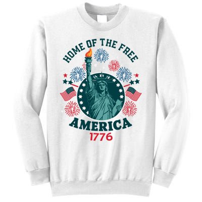 Home Of The Free The Statue Of Liberty 4th Of July Sweatshirt