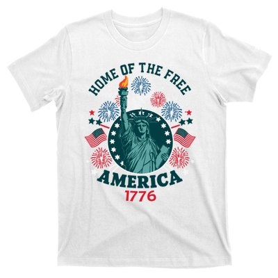 Home Of The Free The Statue Of Liberty 4th Of July T-Shirt