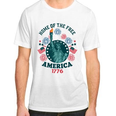 Home Of The Free The Statue Of Liberty 4th Of July Adult ChromaSoft Performance T-Shirt