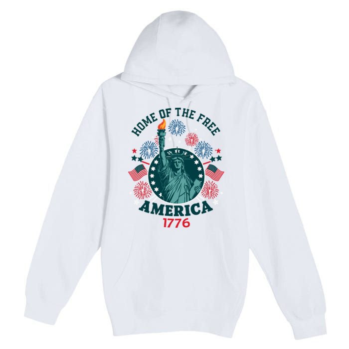 Home Of The Free The Statue Of Liberty 4th Of July Premium Pullover Hoodie