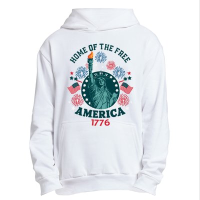 Home Of The Free The Statue Of Liberty 4th Of July Urban Pullover Hoodie