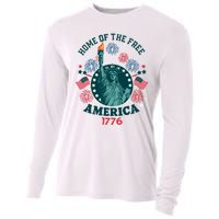 Home Of The Free The Statue Of Liberty 4th Of July Cooling Performance Long Sleeve Crew