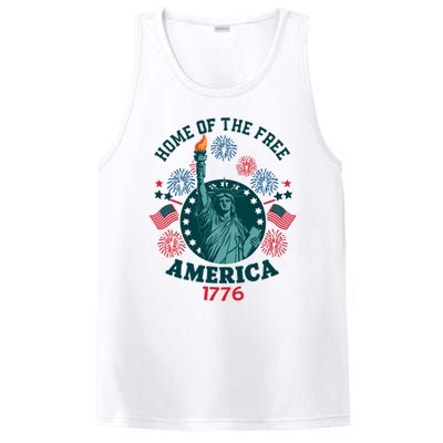 Home Of The Free The Statue Of Liberty 4th Of July PosiCharge Competitor Tank