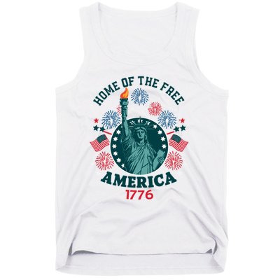 Home Of The Free The Statue Of Liberty 4th Of July Tank Top