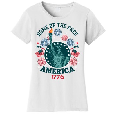 Home Of The Free The Statue Of Liberty 4th Of July Women's T-Shirt