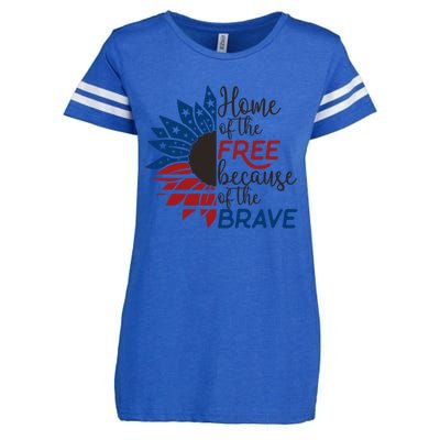 Home Of The Free Because Brave 4th Of July Armed Forces Day Cool Gift Enza Ladies Jersey Football T-Shirt