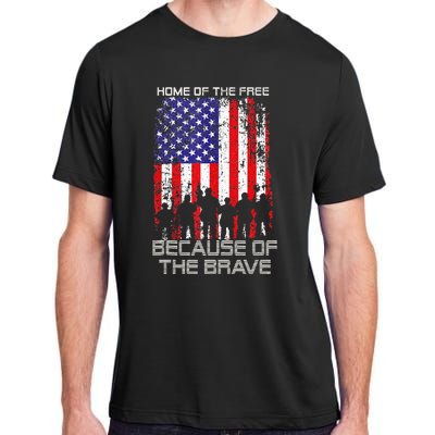 Home Of The Free Because Of The Brave Patriotic Veterans Adult ChromaSoft Performance T-Shirt